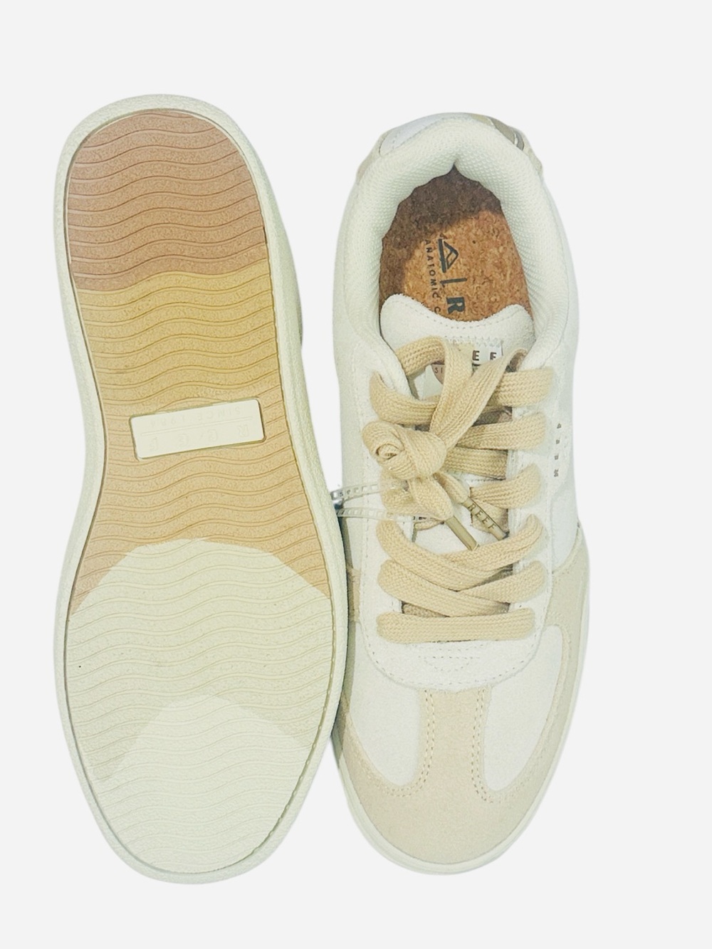 REEF Boardwalk Callie Women's Vintage Neutral Leather Lace Up Sneakers - Picture 6 of 11